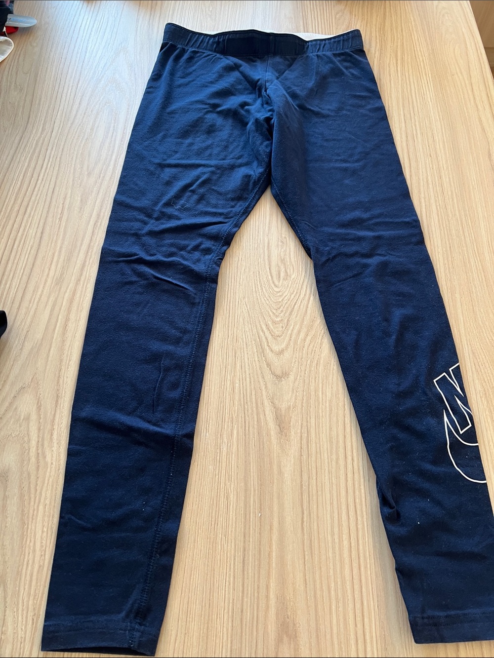 Nike Navy Athletic Leggings with Logo Accent
